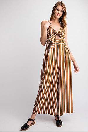 front bow wide leg cami jumpsu ...